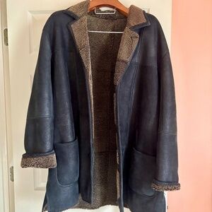 BIZZARRO S.R.L. Brown Leather Jacket – Size 58 – Sherpa Lined